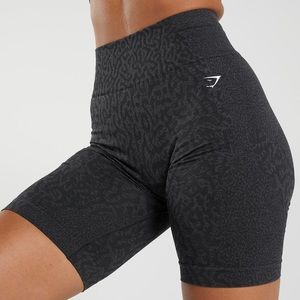 Gymshark Adapt Animal Seamless Cycling Shorts Black/Grey Size S